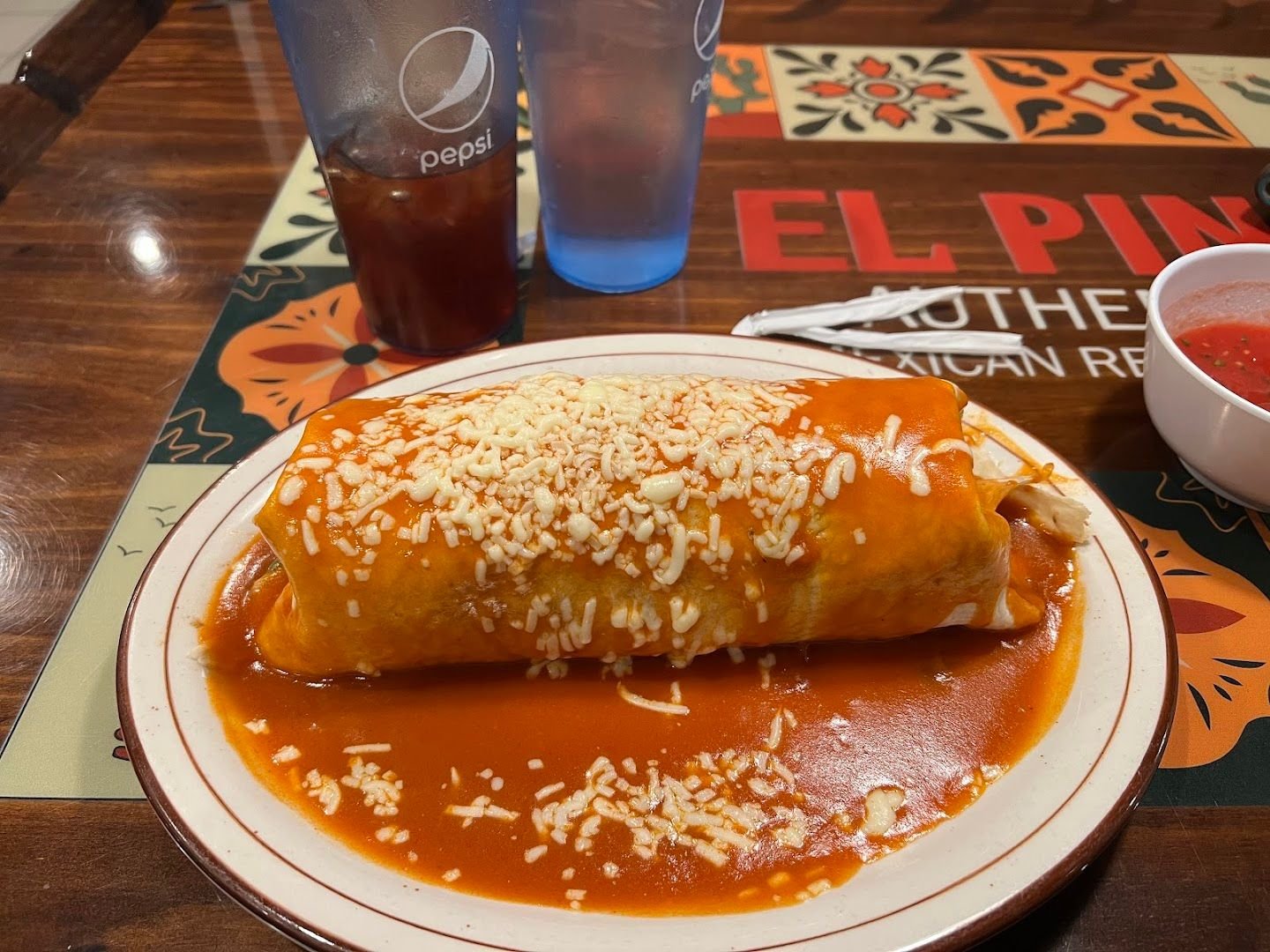 A plate at El Pino Mexican Restaurant